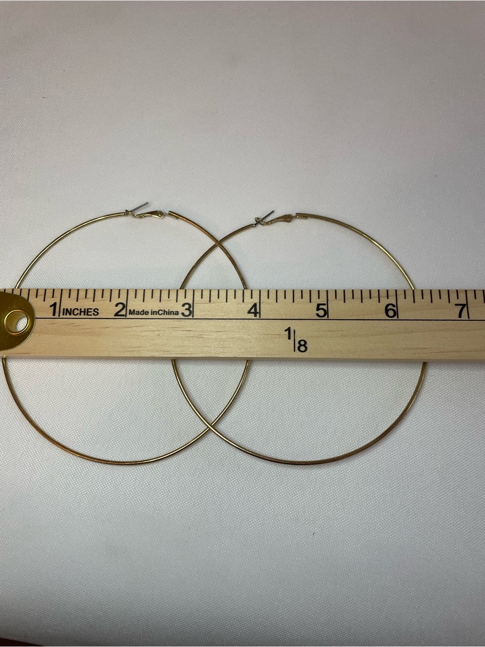 🔥 Oversized Gold-Tone Thin Hoop Earrings – Approx. 4” Statement Hoops